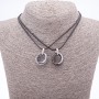 Paaranhänger Freundschaft – Ringe auf dem Schnurband, Länge 45 cm, Farbe Silber