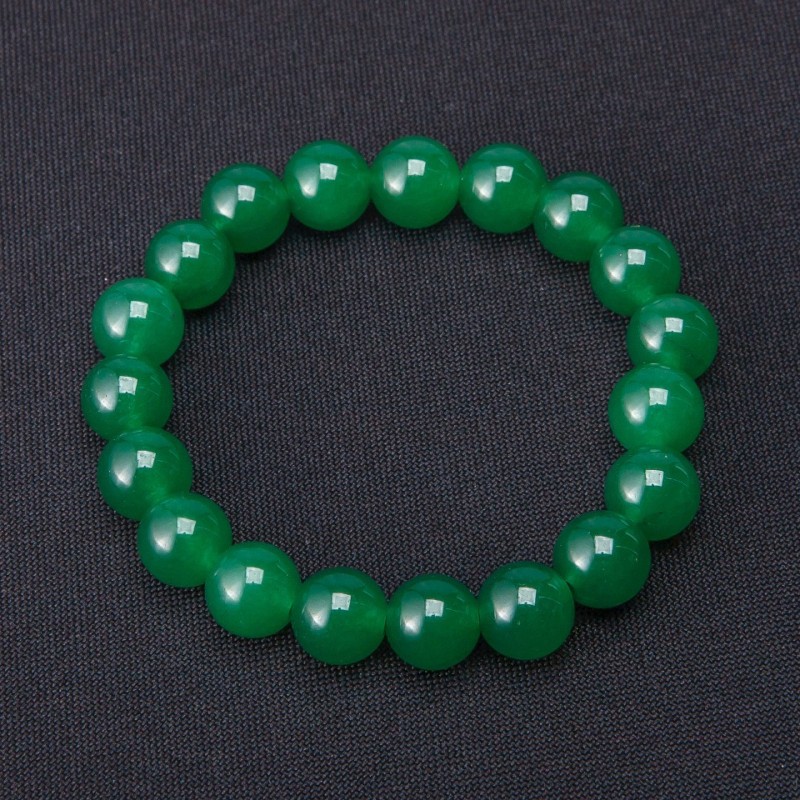 Armband aus Chrysopras mit glatten Kugeln, Durchmesser 10 mm, auf elastischem Band