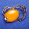 Geschmiedete silberfarbene Brosche „Bernstein“ (im) 6,7 × 4,7 cm