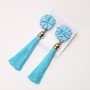 Quasten-Ohrringe „Wiener Walzer“ blau, 9 cm