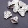 Kappen-Endstück-Set für Perlen, Maße 18×19×7 mm, Lochdurchmesser 5 mm, Verpackung ± 10 Stück