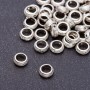Pandora-Perleinsatz-Ring, Ø 7 × 3 mm, Loch Ø 5 mm, Verpackung 20 g ± 75 Stück