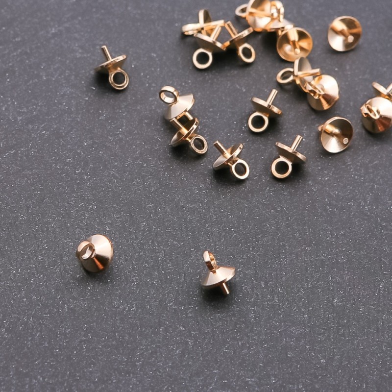 Schmuckzubehör: Kappenstift, Länge 6×7 mm, 22 Stück