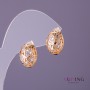 Ohrringe Xuping mit weißen Steinen, Durchmesser 11 mm, Länge 14 mm, Farbe Gold