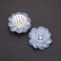Aufnäher aus Acryl – Blume blau, Durchmesser 30 mm