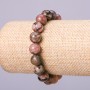 Armband aus Rhodonit, glatte Kugeln Ø 10 mm, Länge 18 cm, auf Gummiband