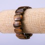 Armband aus Naturstein Tigerauge, 18 × 13 mm, Umfang 18 cm, elastisch