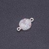 Verbindungsstück Weißer Kosmos "Druza" Acryl "Silber", Durchmesser 14 mm, Länge 3 mm