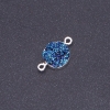 Verbindungsstück „Blauer Kosmos“ Druse, Acryl, Silber, Durchmesser 14 mm, Dicke 3 mm
