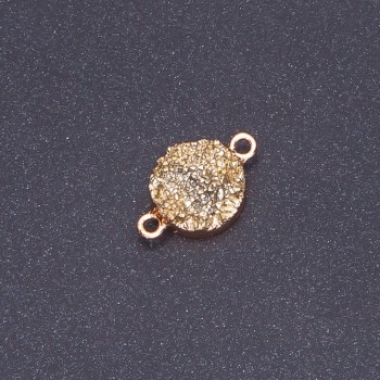 Gold-Verbindungsstück 'Druse' Acryl 'Gold', Ø14 mm, Dicke 3 mm