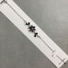 Armband Schwarze Blume, weiße Strasssteine, Durchmesser 19 mm, Länge 16–19 cm+
