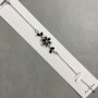 Armband Schwarze Blume, weiße Strasssteine, Durchmesser 19 mm, Länge 16–19 cm+