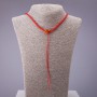 Rotes Schnur-Halsband mit gelbem Verschluss, 60 cm