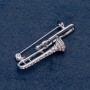 Musikbrosche 'Trompete' 47×14 mm Metallfarbe Silber