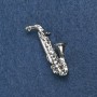 Musikalische Brosche „Saxophon“ 38×18 mm, Metallfarbe „Silber“