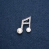 Reduzierte Brosche Musiknote „Note“ 30×34 mm Metallfarbe Silber