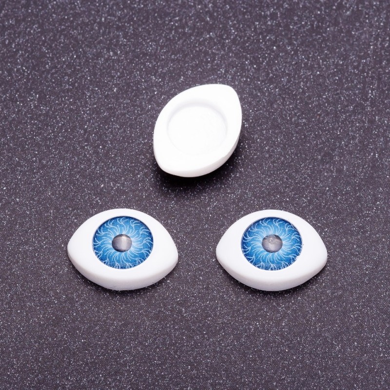 Zubehör „Lebendige Augen“ – Farbe Blau, Pupillen-Durchmesser 7 mm, Form 10×13 mm, Verpackung 50 Paare