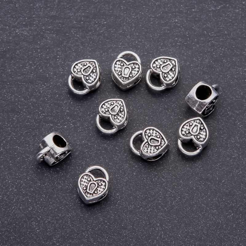 Pandora-Herzperle, Perleinsatz 10×12 mm, Lochdurchmesser 4,8 mm, Verpackung 20 g ± 9 Stück