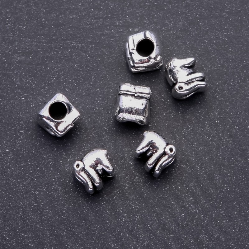 Perleinsatz Elefant Pandora, Maße ca. 11 × 10 mm, Lochdurchmesser 5 mm, Verpackung ca. 20 g ± 6 Stück