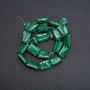 Malachit-Perlen (gepresst), rechteckig, 13 × 18 × 4 mm, Fadenlänge 39 cm