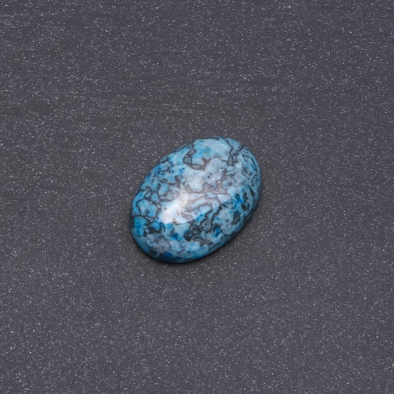 Cabochon aus blauem Jasper (synthetisch) 25×18 mm