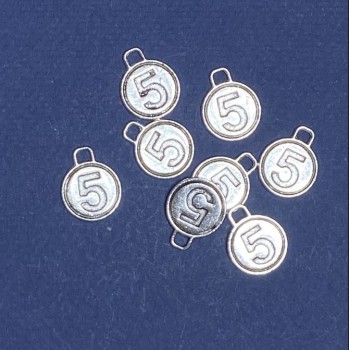 Anhänger Ziffer Fünf 15 mm, Verpackung 20 g, ±12 Stück