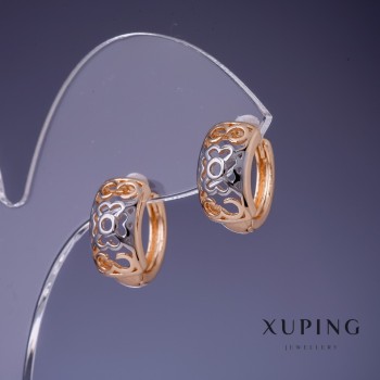 Ohrringe Xuping 8×15 mm mit 18K-Vergoldung und Rhodium