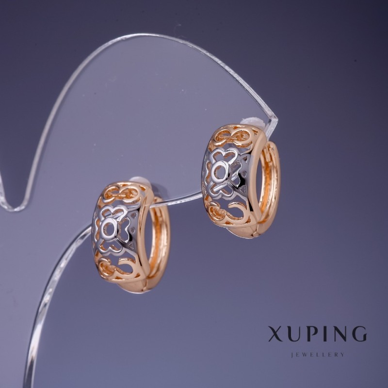 Ohrringe Xuping 8×15 mm mit 18K-Vergoldung und Rhodium