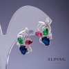 Xuping Ohrringe mit mehrfarbigen Kristallen 20×14 mm Rhodiumbeschichtung
