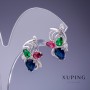 Xuping Ohrringe mit mehrfarbigen Kristallen 20×14 mm Rhodiumbeschichtung
