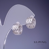 Xuping-Wellen-Ohrstecker Rhodiumbeschichtung, 13×8 mm