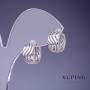 Xuping-Wellen-Ohrstecker Rhodiumbeschichtung, 13×8 mm