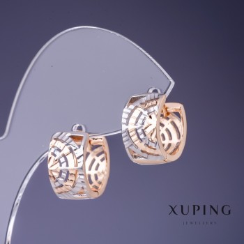 Ohrringe Xuping 13×8 mm, 18-Karat-Vergoldung und Rhodium
