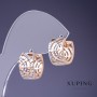 Ohrringe Xuping 13×8 mm, 18-Karat-Vergoldung und Rhodium