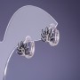 Ohrringe Xuping mit schwarzen Zirkonen 14x10 mm Rhodiumbeschichtung
