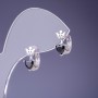 Ohrringe Xuping mit schwarzen Zirkonen 12×6 mm Rhodiumbeschichtet