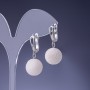 Ohrringe Schwammkoralle Weiß Elegant, Durchmesser 14 mm
