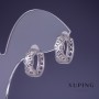 Ohrringe Xuping 15×6 mm Rhodiumbeschichtung mit weißen Kristallen