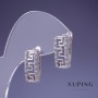 Ohrringe Xuping 16 × 18 mm Rhodiumbeschichtung mit weißen Kristallen