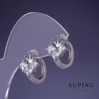 Ohrringe Xuping Krone 12×14 mm Rhodiumbeschichtung