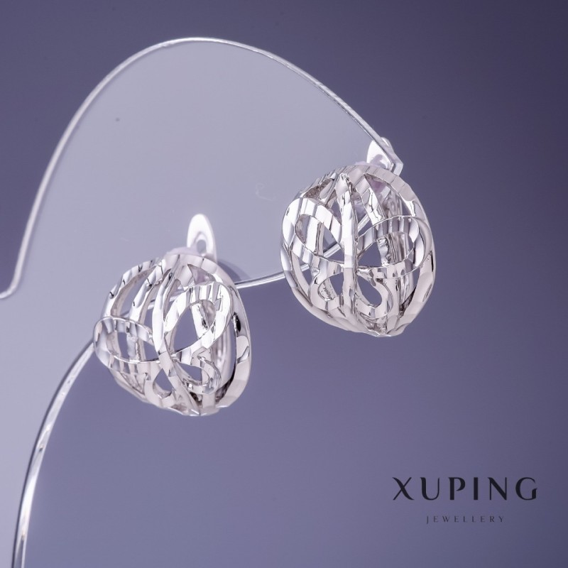 Ohrringe Xuping Rhodiumbeschichtung 14×15 mm, ohne Steine