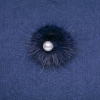 Fellbrosche aus Nerz violett mit Perle, Durchmesser 50 mm