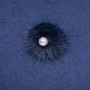 Fellbrosche aus Nerz violett mit Perle, Durchmesser 50 mm