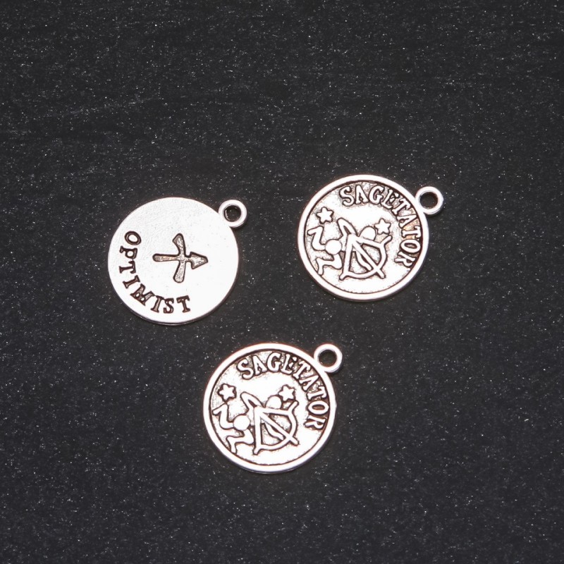 Anhänger Schmuckzubehör Sternzeichen Schütze, Durchmesser 17 mm, Verpackung 20 g ± 13 Stück
