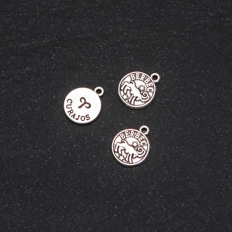 Anhänger-Furnitur Sternzeichen Widder, Durchmesser 12 mm, Verpackung 20 g ± 18 Stück
