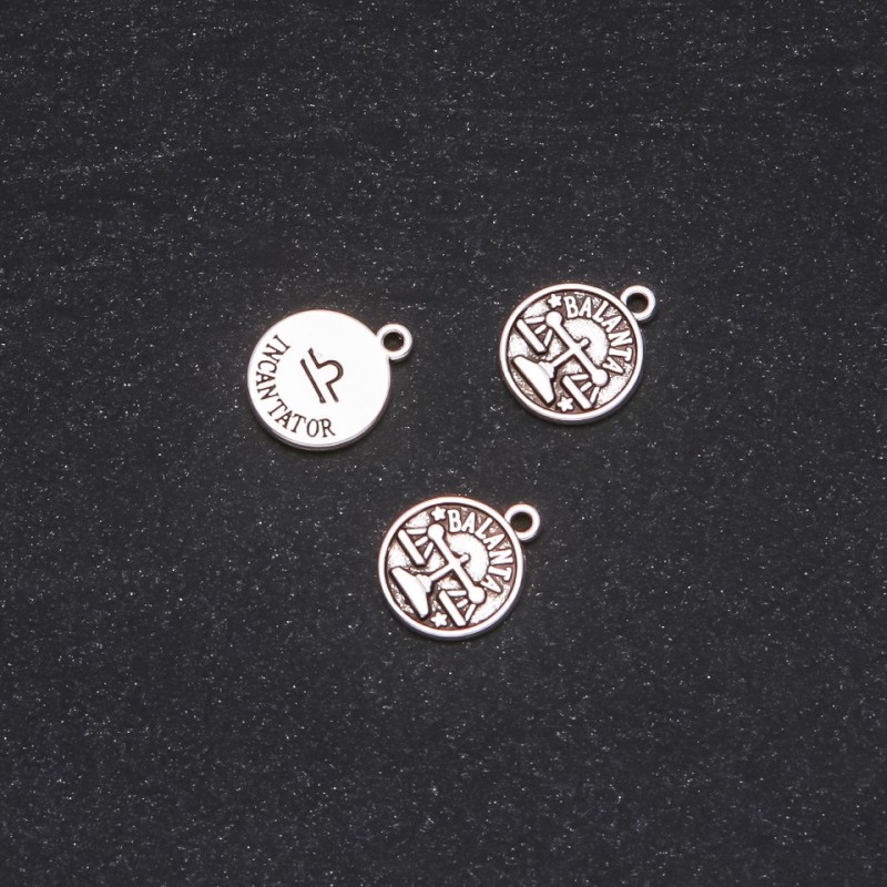 Anhänger Schmuckzubehör Tierkreiszeichen Waage, Durchmesser 12 mm, Verpackung 20 g, ca. 19 Stück