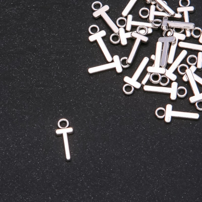 Schmuckzubehör Anhänger Buchstabe 'T' 17×7 mm Verpackung 20 g (± 30 Stück)
