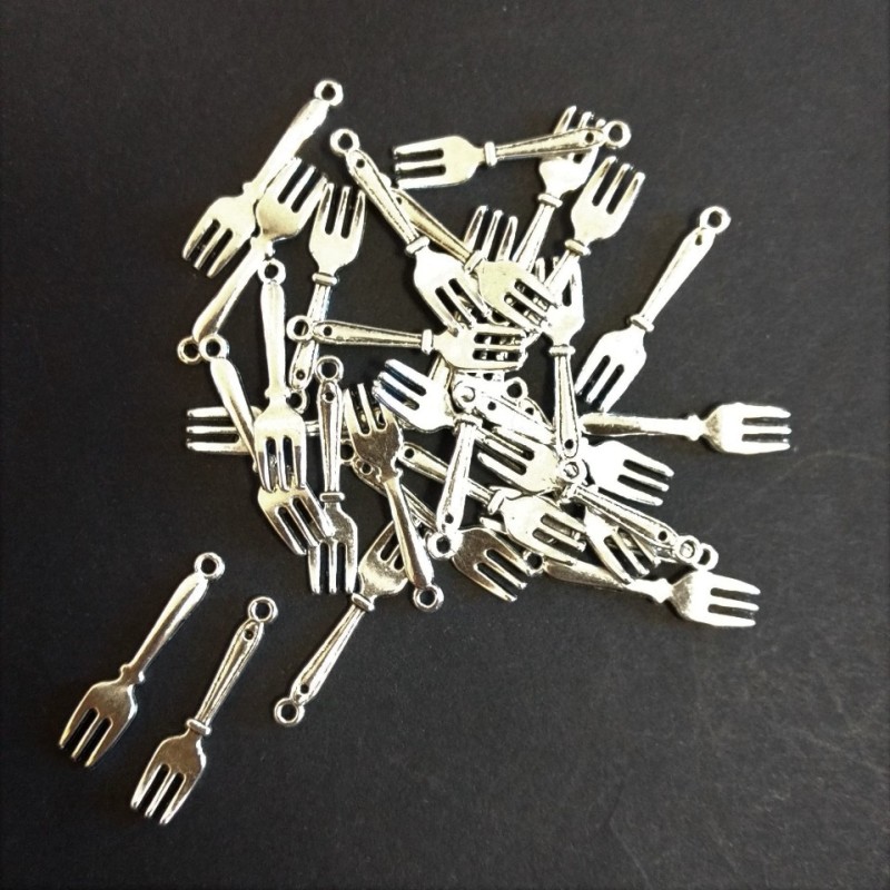 Schmuckzubehör Anhänger 'Gabel' 27 × 6 mm Verpackung 20 g ± 30 Stück