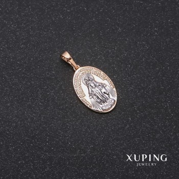 Anhänger Xuping "O Maria, ohne Sünde empfangen" 12 × 18 × 25 mm Rhodium, 18-karätige Vergoldung