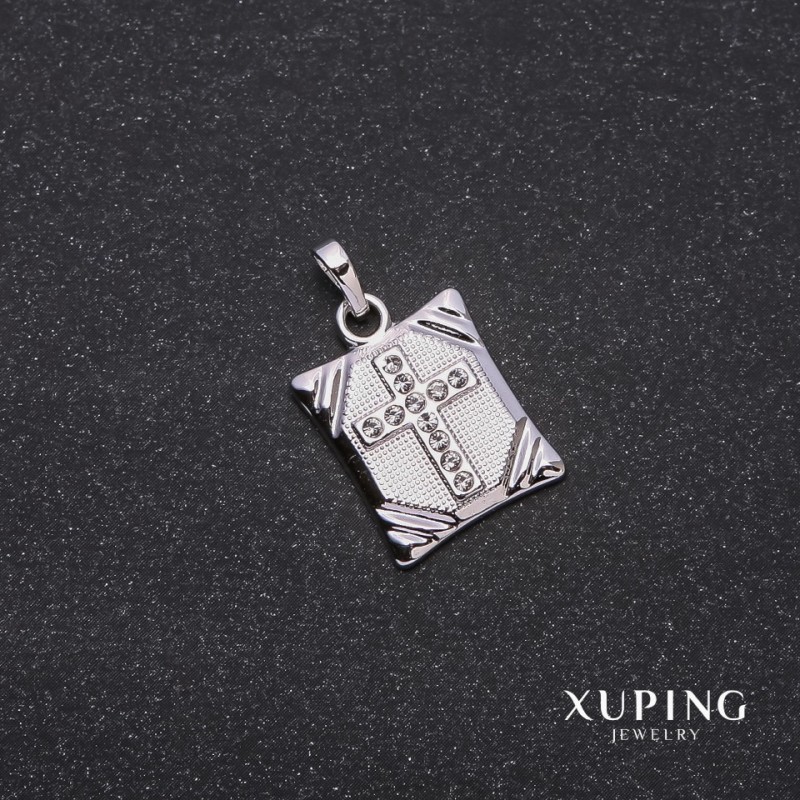 Xuping Kreuz-Anhänger Rhodiumbeschichtung 13x15x23 mm